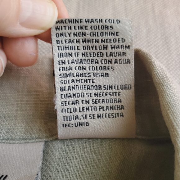 Bill Blass Utility Cargo Sports Jacket, Linen Blend Olive Green Size M - Picture 4 of 6